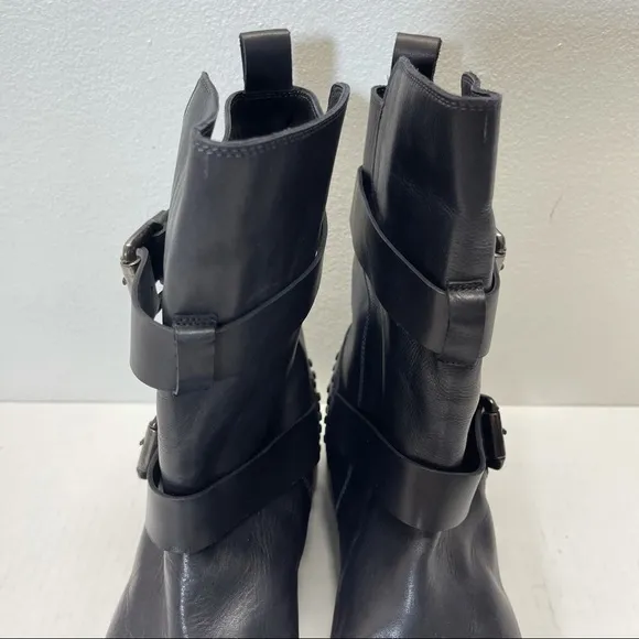 NEW Vintage Foundry Sherry Combat Boots Leather Studded Black Sz 7
