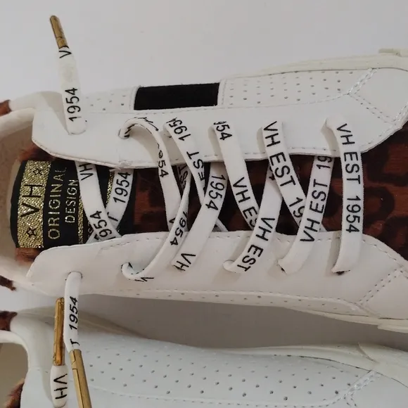NEW Vintage Havanna Dina White Leopard Print Women's Low Top Sneakers US 11