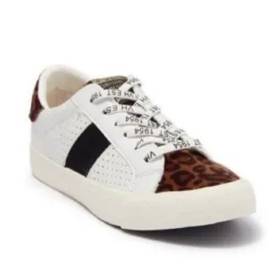 NEW Vintage Havanna Dina White Leopard Print Women's Low Top Sneakers US 11
