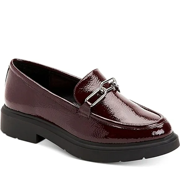 New w/Box Alfani Galilayo Vegan Patent Leather Slip-on Loafers Size 9.5