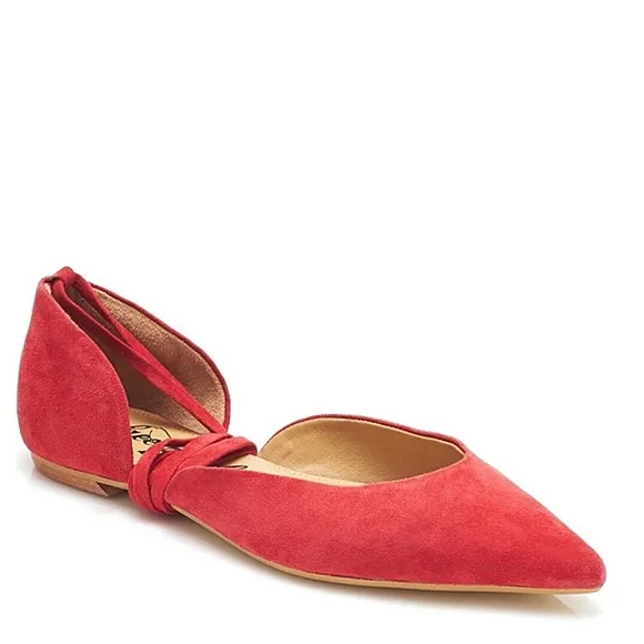 New w/Box Free People Noelle Genuine Suede Ankle Wrap D'Orsay Flats Size EU-36