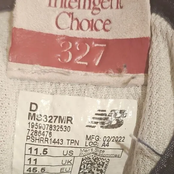 NEW BALANCE Intelligent Choice 327 V1 Low Top Sneakers - Size 11 1/2