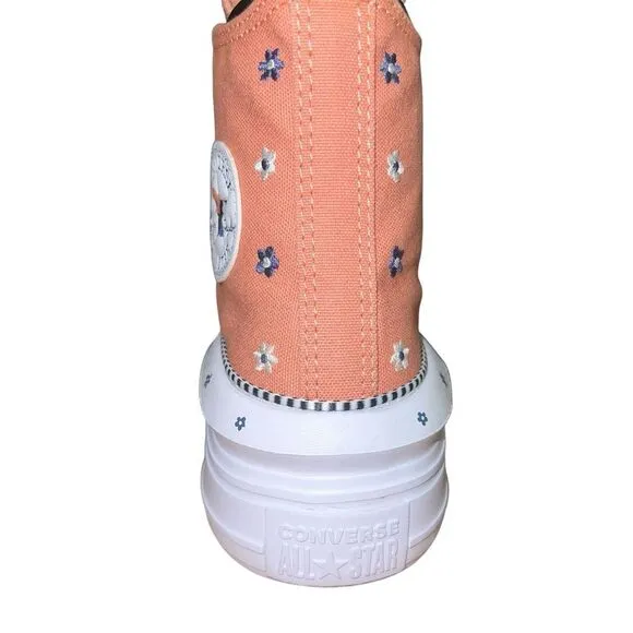 New Converse Women's Chuck Taylor All Star Move Platform Daisies Peach Sneakers