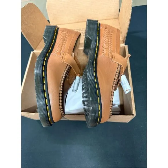 New Dr Martens Adrian Woven Tassel Kiltie Loafers British Tan