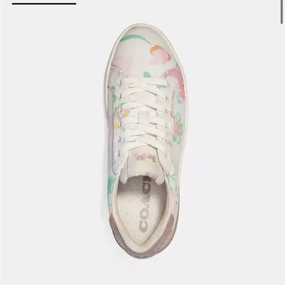 NIB Coach clip low top floral sneakers