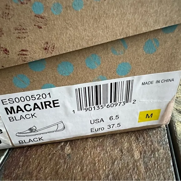 NIB EUROSOFT BY SOFFT LOAFERS DRIVING SHOES MACAIRE TEXTILE UPPER BLACK 6.5
