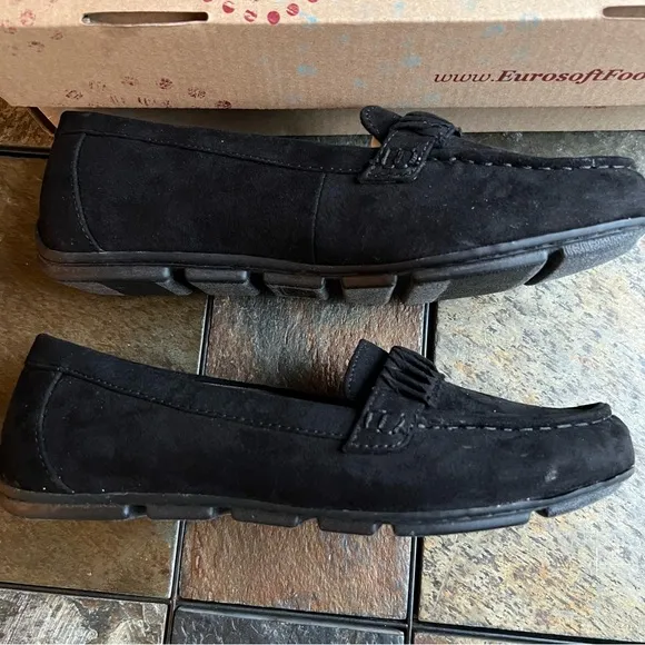 NIB EUROSOFT BY SOFFT LOAFERS DRIVING SHOES MACAIRE TEXTILE UPPER BLACK 6.5