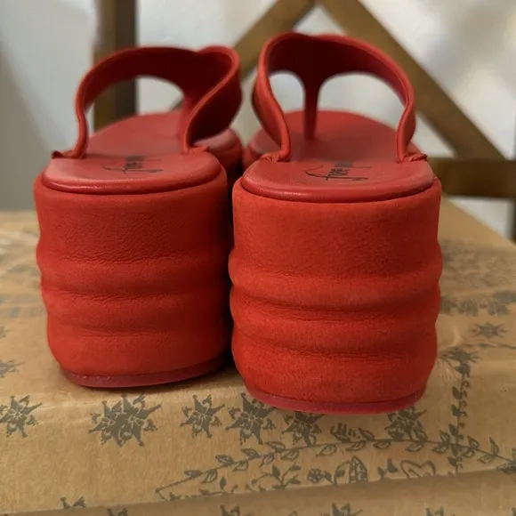 NIB FREE PEOPLE HAVEN THONG FLATFORM SANDAL FLAME RED SIZE 7