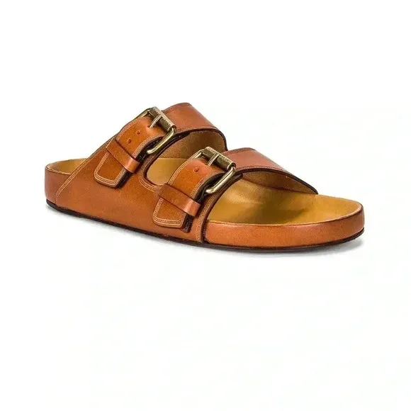NIB Isabel Marant Folk Laser Lennyo Leather Sandals Cognac Tan Brown 8 1/2