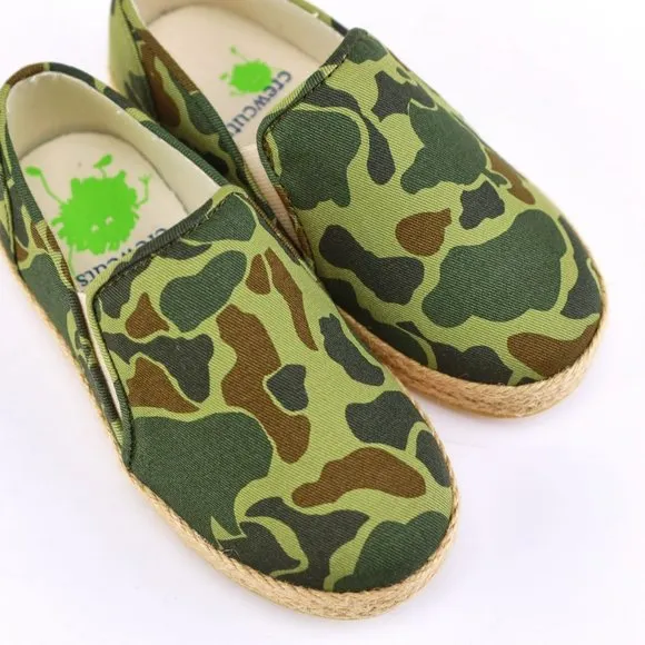 NIB Jcrew Crewcut Boy's Camo Slip-On Sneakers Shoes K11