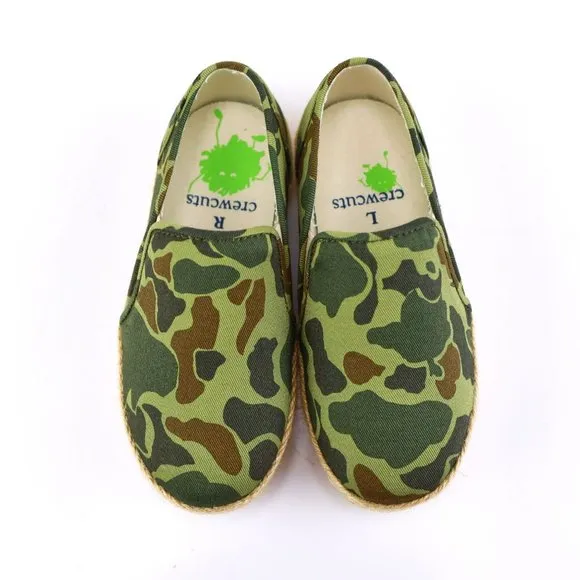NIB Jcrew Crewcut Boy's Camo Slip-On Sneakers Shoes K11