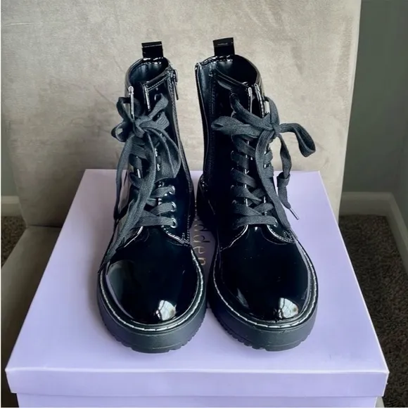 NIB! Madden Girl Platform Patent Leather Combat Boots!