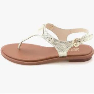 NIB Michael Kors Pale Gold Embossed Lizard Sandals