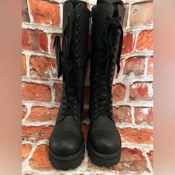 NIB Widow goth bring the pain mini pocket combat boots Sz 7 Halloween