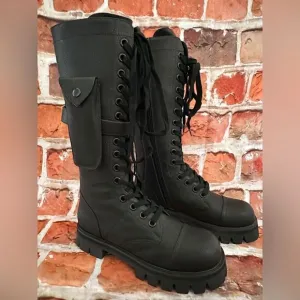 NIB Widow goth bring the pain mini pocket combat boots Sz 7 Halloween