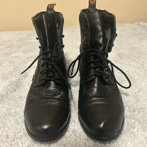 Nice!!ARIAT Heritage Breeze Lace Paddock Black Combat Boots Women’s, Size 7.5B