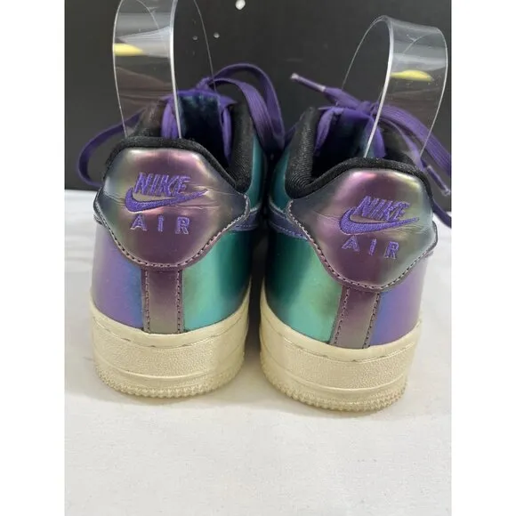 Nike Air Force 1 Boy's Blue Holographic Low Top Sneakers Size 5Y SKU 6115