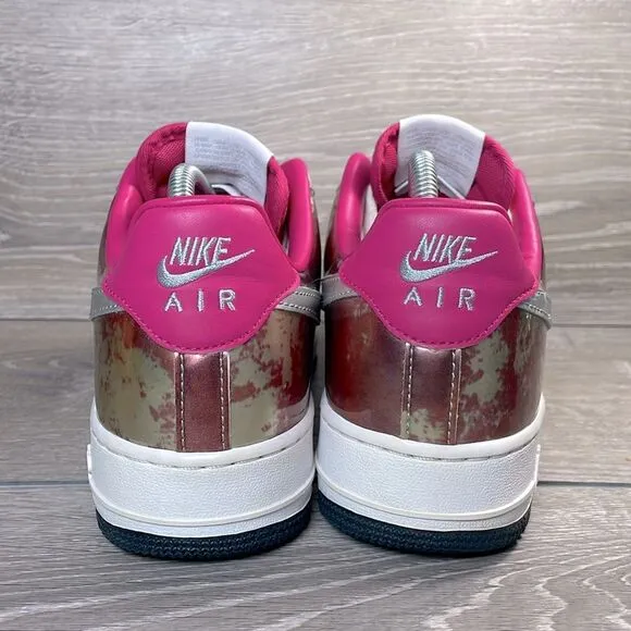 Nike Air Force 1 Low Premium QS Metallic Fireberry  Silver Women’s Sz 10 Sneaker