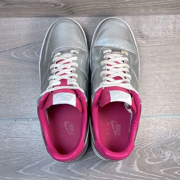 Nike Air Force 1 Low Premium QS Metallic Fireberry  Silver Women’s Sz 10 Sneaker