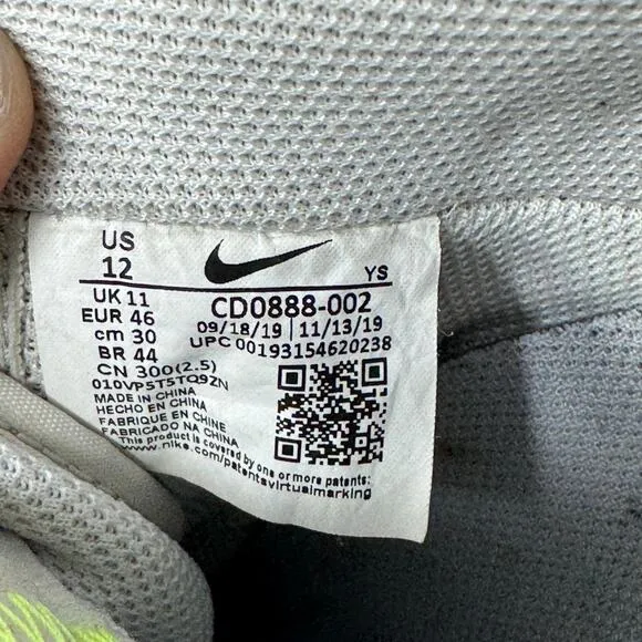 Nike Air Force 1 Low Volt Swoosh CD0888-002 Grey Low Top Sneakers Men's Size 12