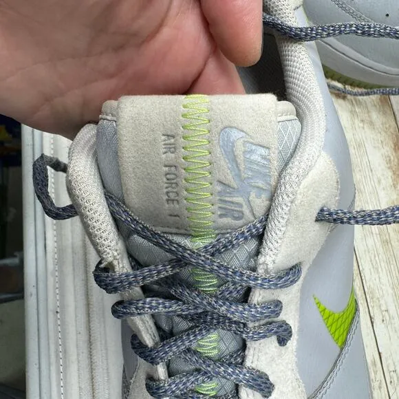 Nike Air Force 1 Low Volt Swoosh CD0888-002 Grey Low Top Sneakers Men's Size 12