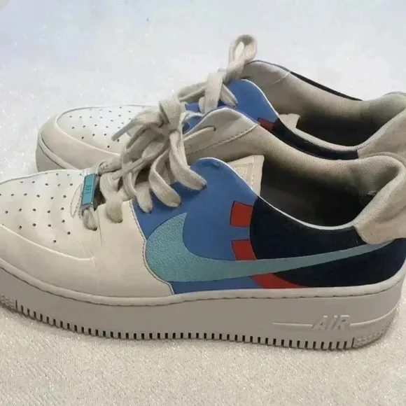 Nike Air Force low top platform sneakers.  Size 8.5