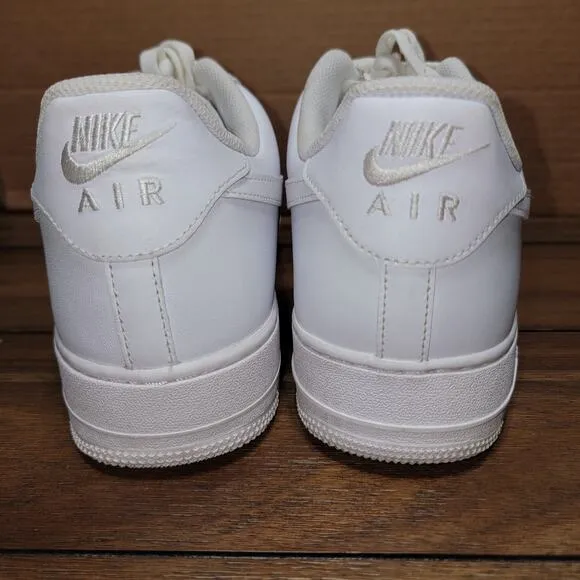 Nike Air Force One Low Top Triple White Sneakers - Men's 14