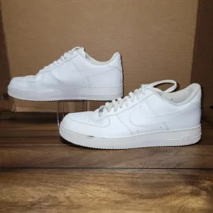 Nike Air Force One Low Top Triple White Sneakers - Men's 15