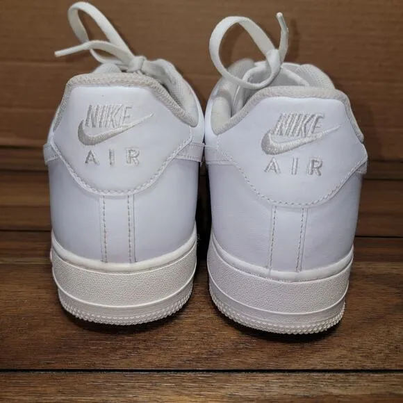 Nike Air Force One Low Top Triple White Sneakers - Men's 15