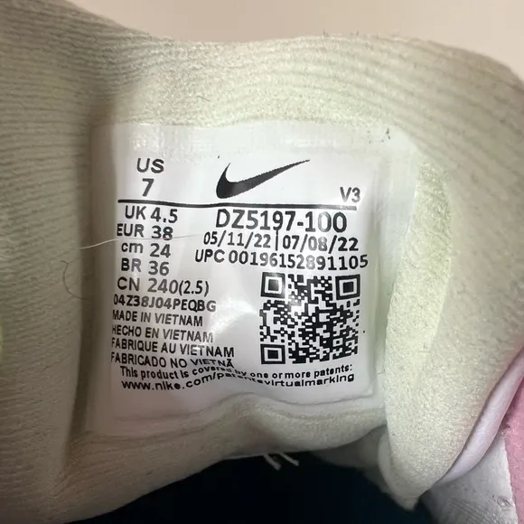 Nike Air Force One PLT.AF.ORM Pastel Blue Green White Platform Sneakers Size W7