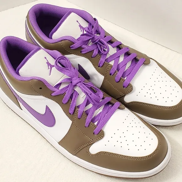 Nike Air Jordan 1 Low Top Palomino Purple Mocha Men’s Size 15 Sneakers