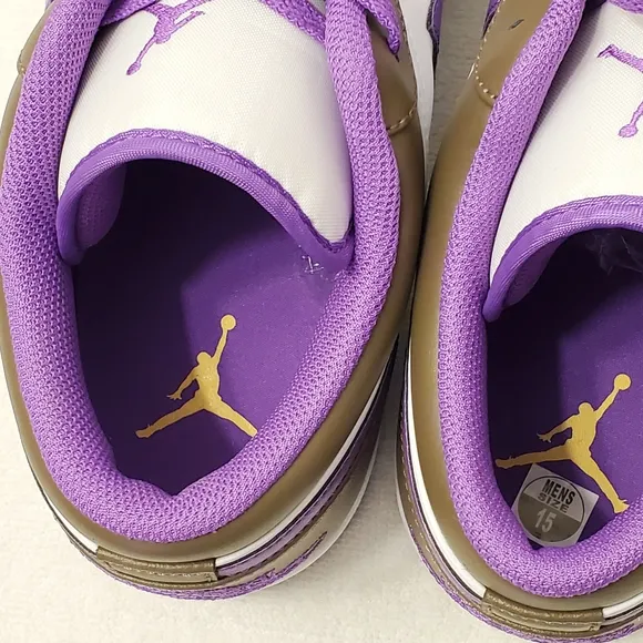 Nike Air Jordan 1 Low Top Palomino Purple Mocha Men’s Size 15 Sneakers