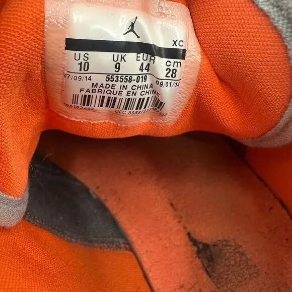 Nike Air Jordan 1 Retro Low Electric Orange Gray‎ Men's US 10 Low Top 553558-019