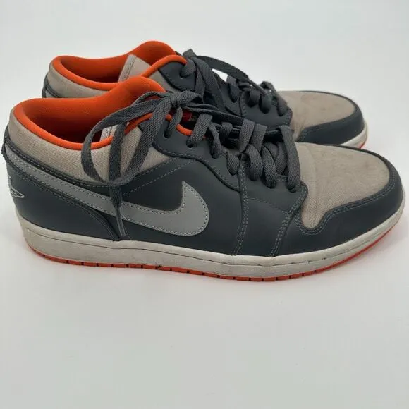 Nike Air Jordan 1 Retro Low Electric Orange Gray‎ Men's US 10 Low Top 553558-019