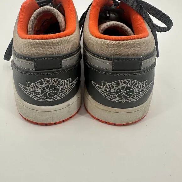 Nike Air Jordan 1 Retro Low Electric Orange Gray‎ Men's US 10 Low Top 553558-019