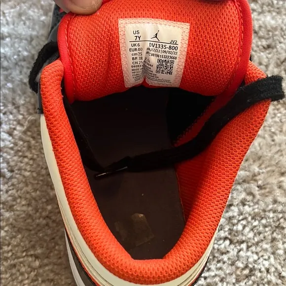 Nike Air Jordan Low Black and Orange Sneakers