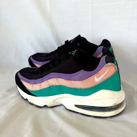 Nike Air Max 95 Sneakers Black Multicolor Kids Youth 5.5 Women’s 7