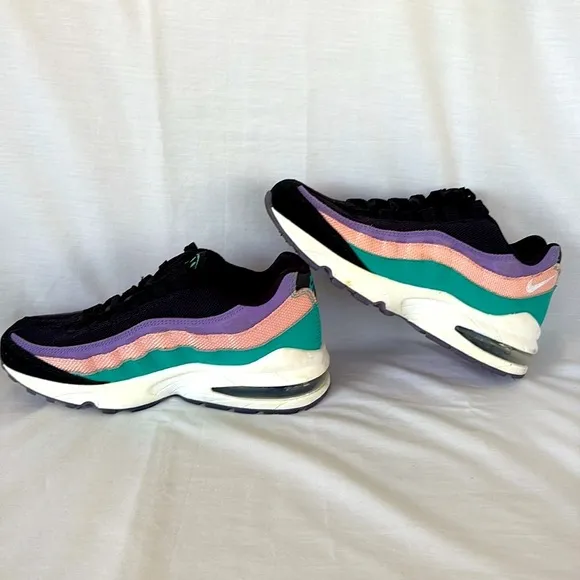 Nike Air Max 95 Sneakers Black Multicolor Kids Youth 5.5 Women’s 7