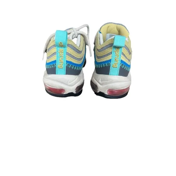 Nike Air Max 97 Youth Kid Size 5.5Y Shoes Gray Colorful Low Top Trainer Sneakers