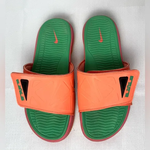 Nike Air Max LeBron James Slides Sandals Pink/Green/Peach Elite Mens Size 10-11?