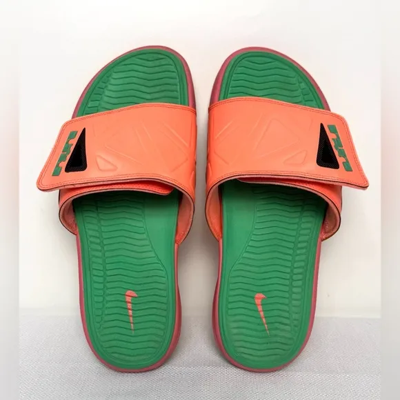 Nike Air Max LeBron James Slides Sandals Pink/Green/Peach Elite Mens Size 10-11?