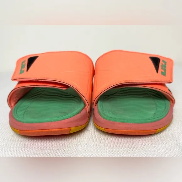 Nike Air Max LeBron James Slides Sandals Pink/Green/Peach Elite Mens Size 10-11?