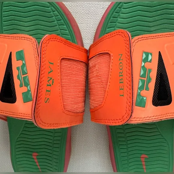 Nike Air Max LeBron James Slides Sandals Pink/Green/Peach Elite Mens Size 10-11?