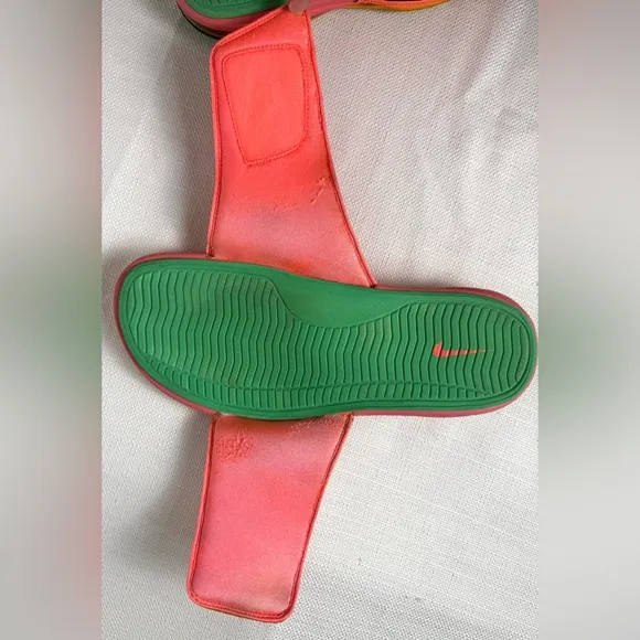 Nike Air Max LeBron James Slides Sandals Pink/Green/Peach Elite Mens Size 10-11?
