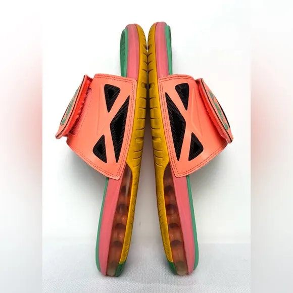 Nike Air Max LeBron James Slides Sandals Pink/Green/Peach Elite Mens Size 10-11?