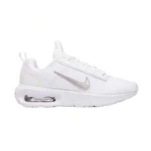 Nike Air Max White &amp; Silver Interlock Low Top Sneakers Metalic Womens Size 7