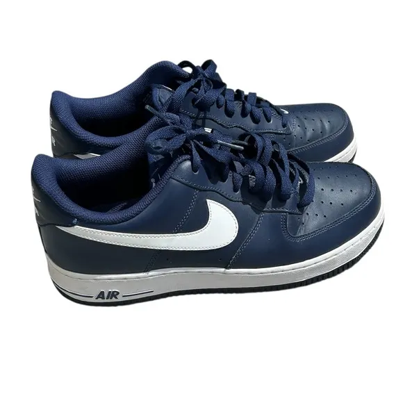 Nike Airforce 1 Low Midnight Navy &amp; White 2016 Leather Men’s Size 9.5 Sneakers.