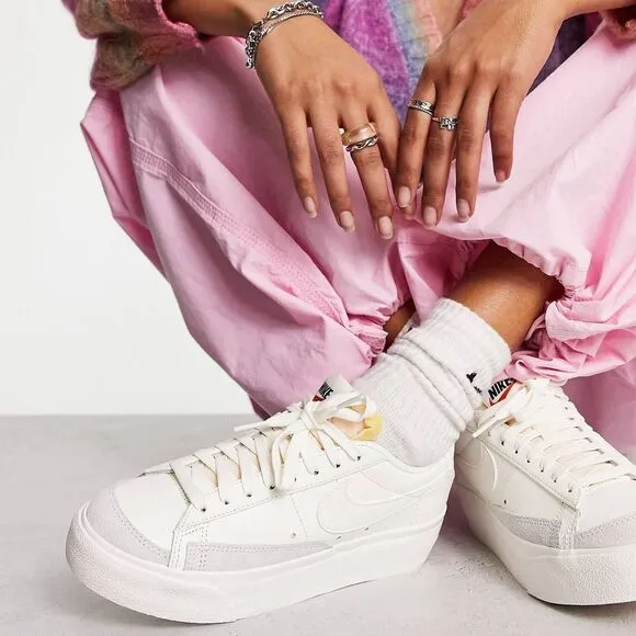 Nike Blazer Platform low sneakers in triple white