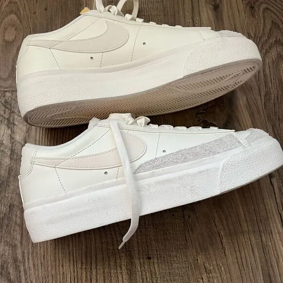 Nike Blazer Platform low sneakers in triple white