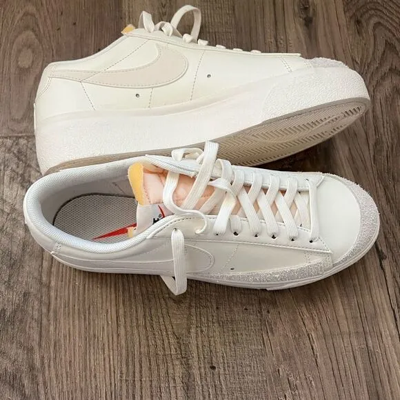 Nike Blazer Platform low sneakers in triple white